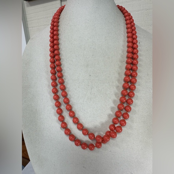 Blue and salmon orange old lady necklaces - Picture 5 of 6